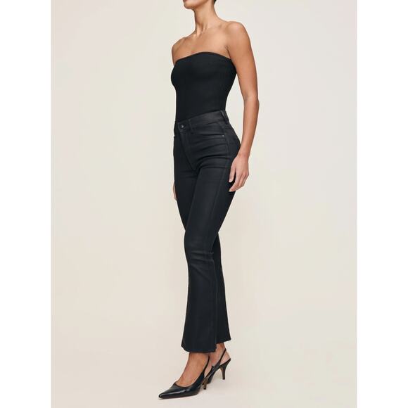 DL1961 Jeans Women Size 25 Bridget Boot High Rise Instasculpt Crop Black Coated - Picture 1 of 13